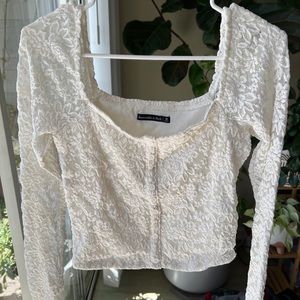 Abercrombie & fitch white crop top